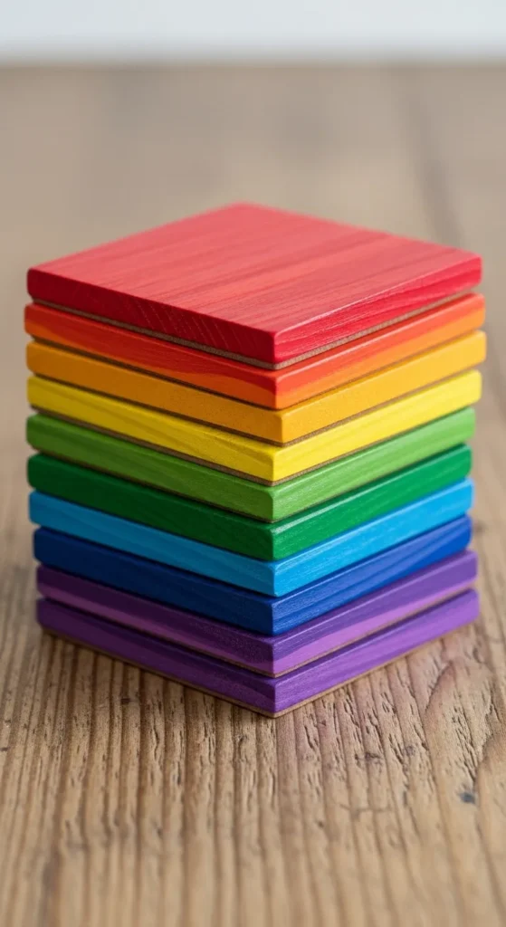 Hand-Painted Wooden Coasters