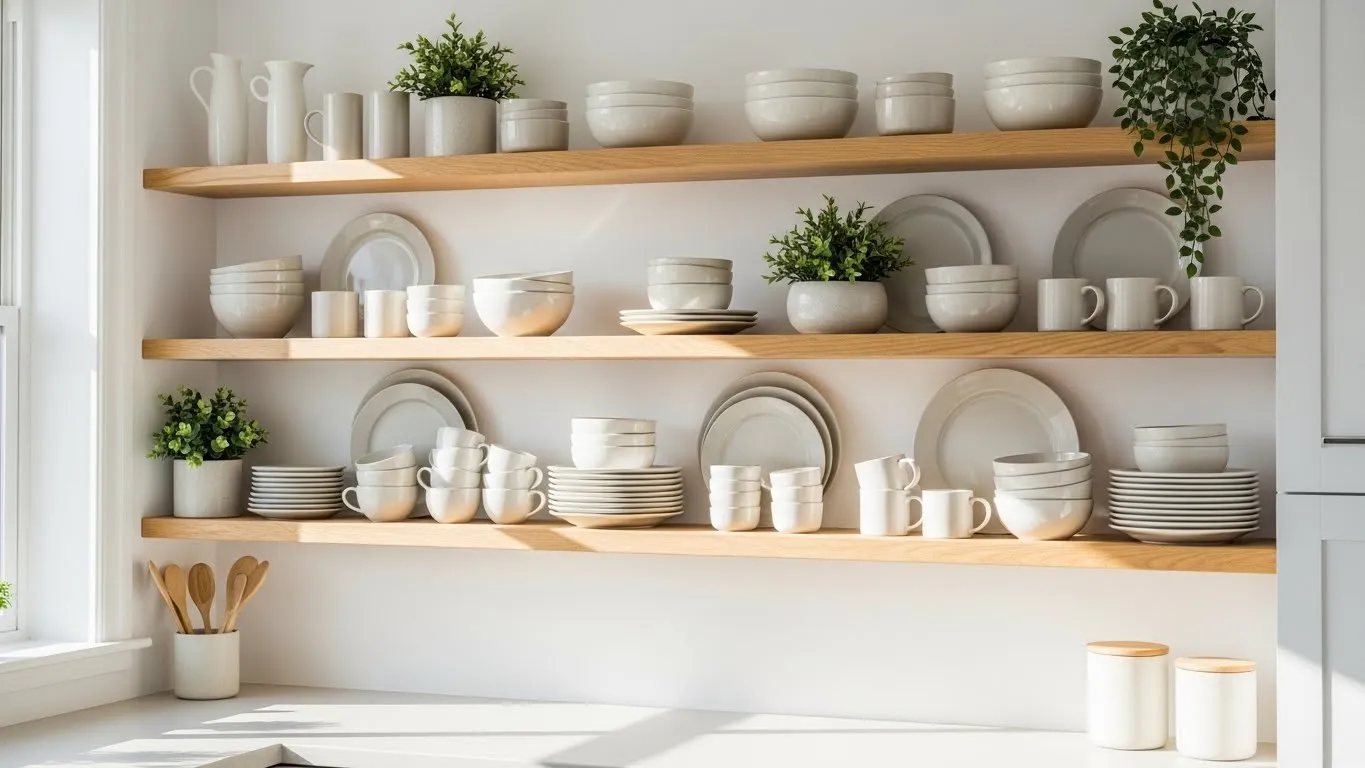 How to Decorate Open Shelves Without Overcrowding