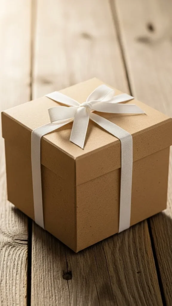 Kraft Paper Box with Cotton Ribbon