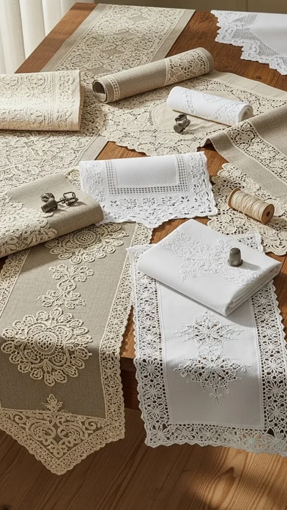 Lace-Edged Table Runners