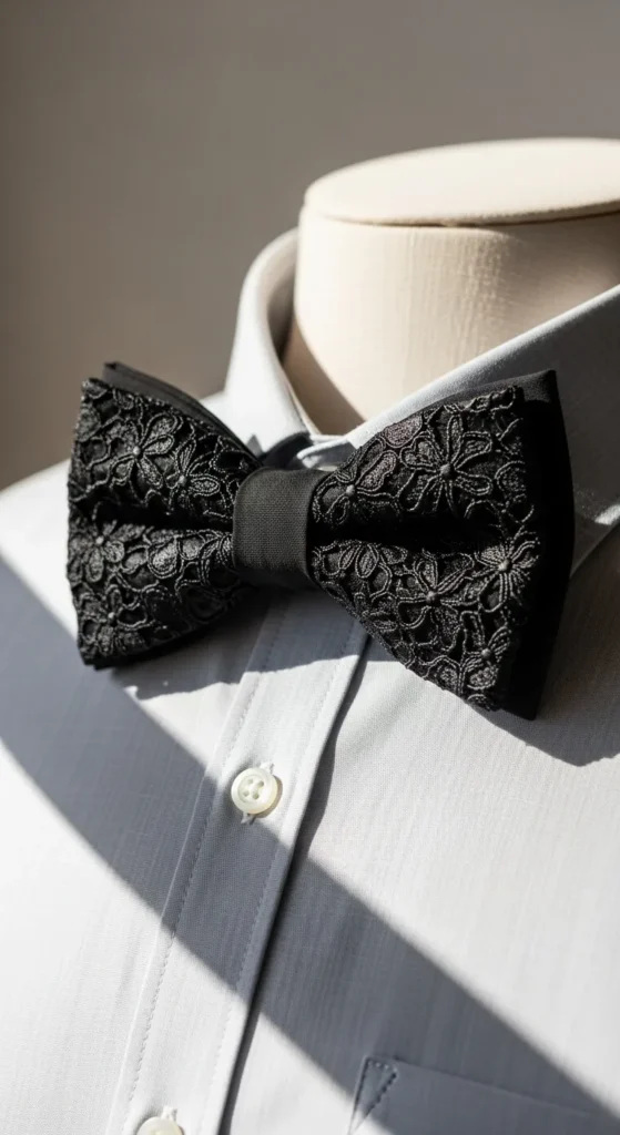 Lace Overlay Bow Tie