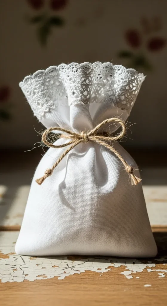 Lace-Trim Cotton Bags