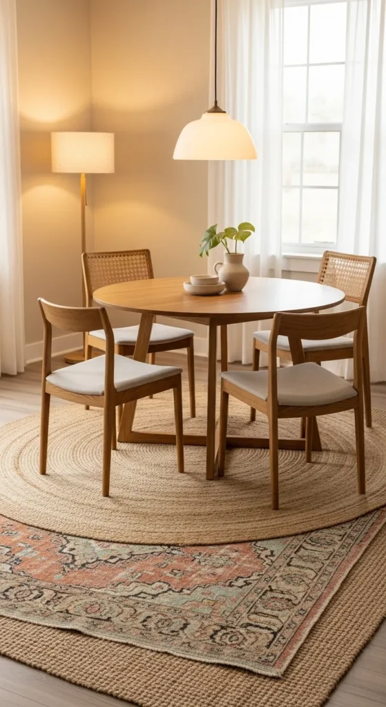 Layer Rugs to Cover Floors You Can’t Change