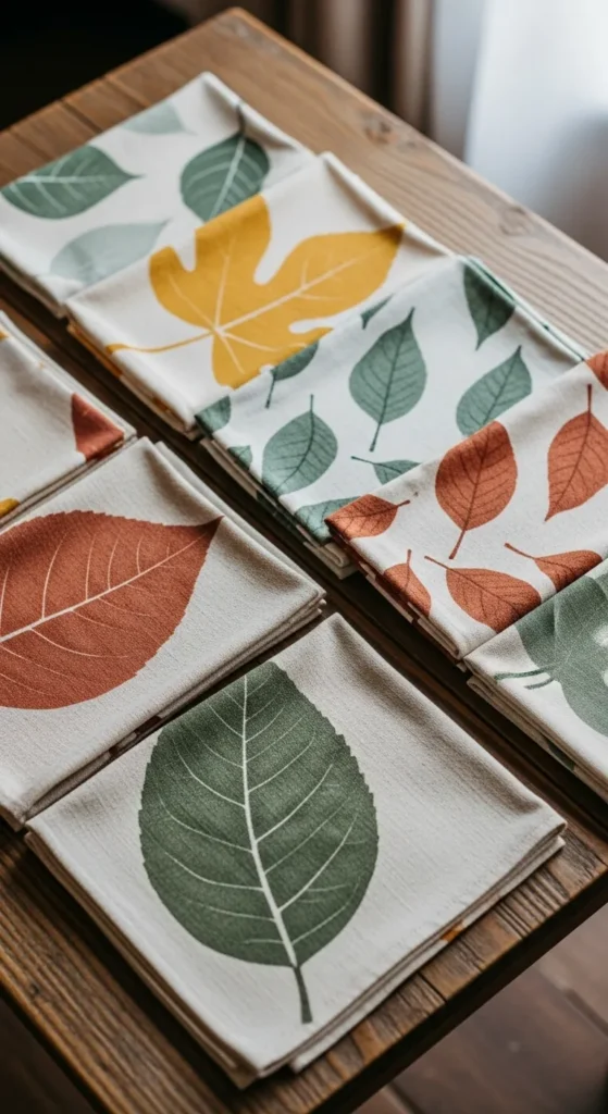 Leaf Print Tea Towels
