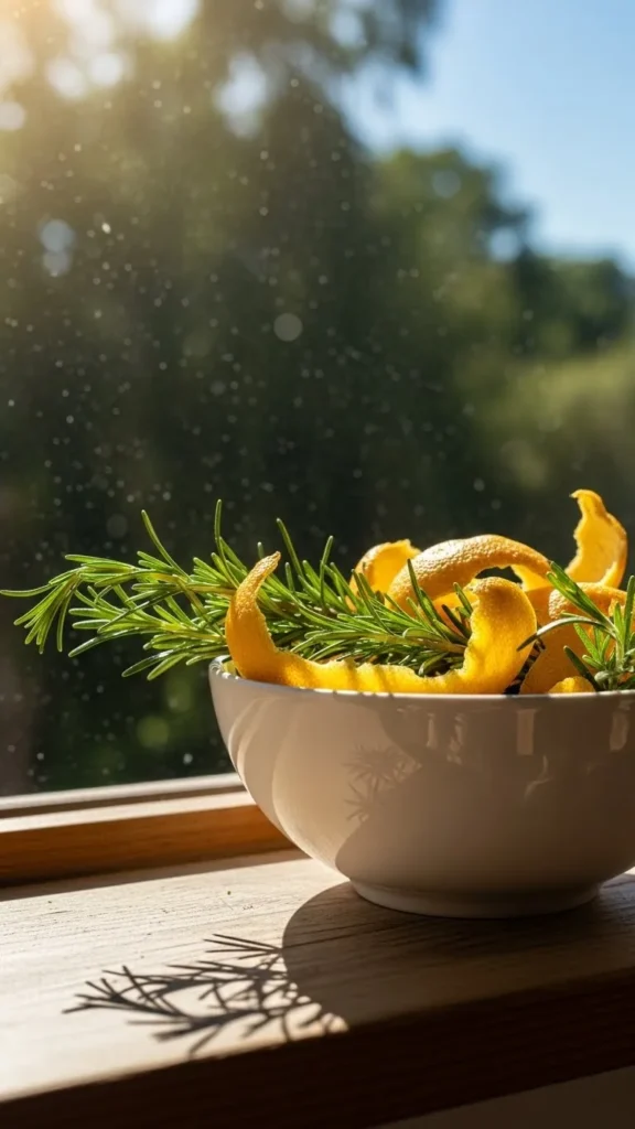 Lemon Peel and Rosemary Sprigs