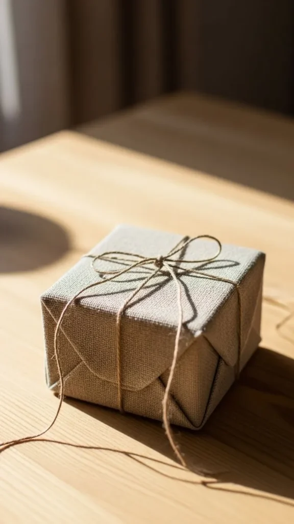 Linen-Wrapped Neutral Gift Box