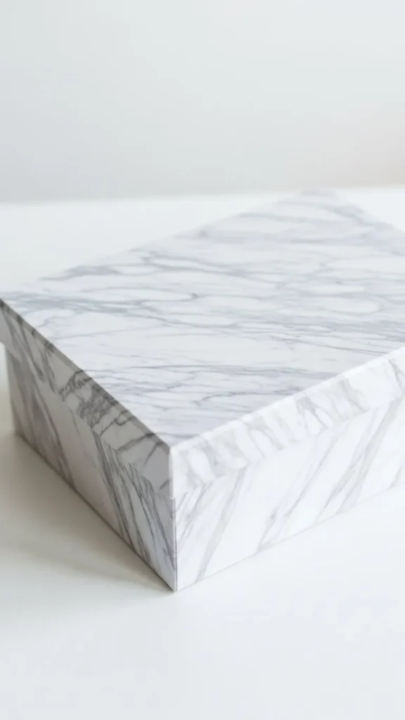 Marble-Print Paper Box