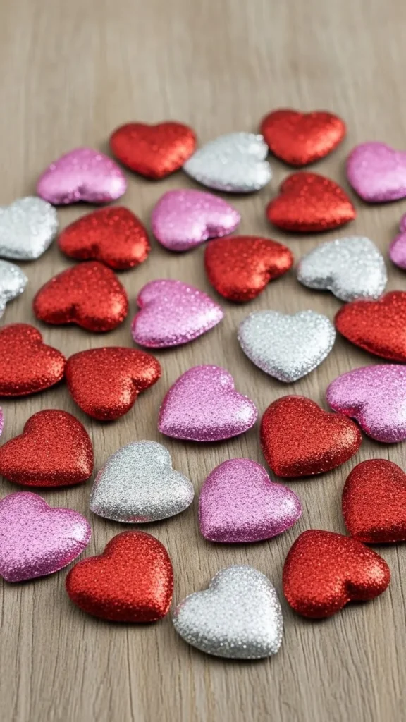 Metallic Foil Paper Hearts