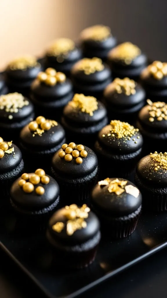 Mini Black Frosting Gold Pots