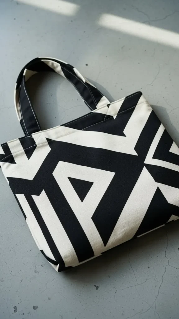Minimal Black-and-White Tote