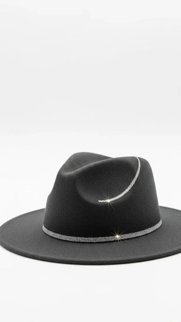 Minimal Glitter Line Hat
