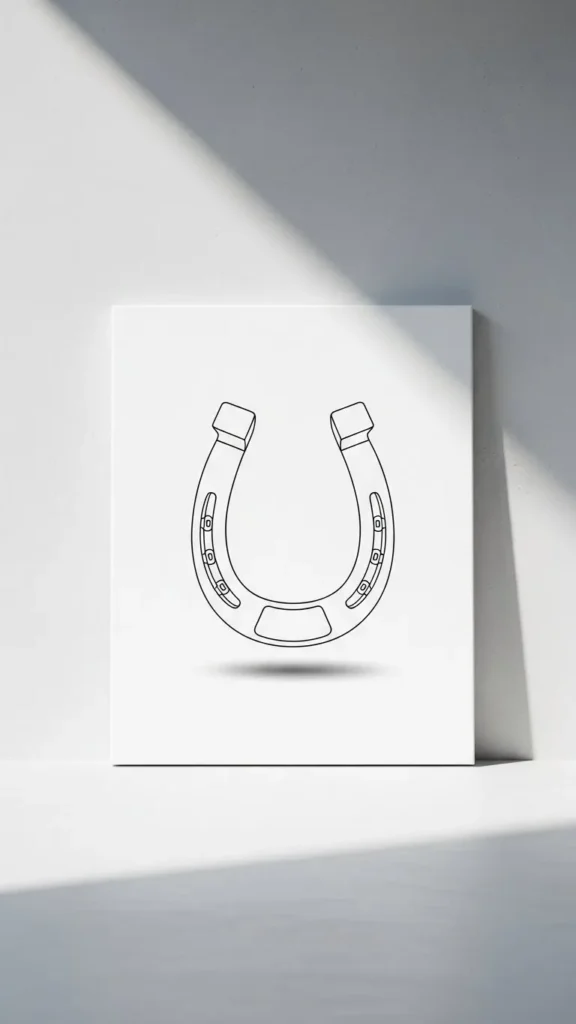 Minimal Horseshoe Line Art