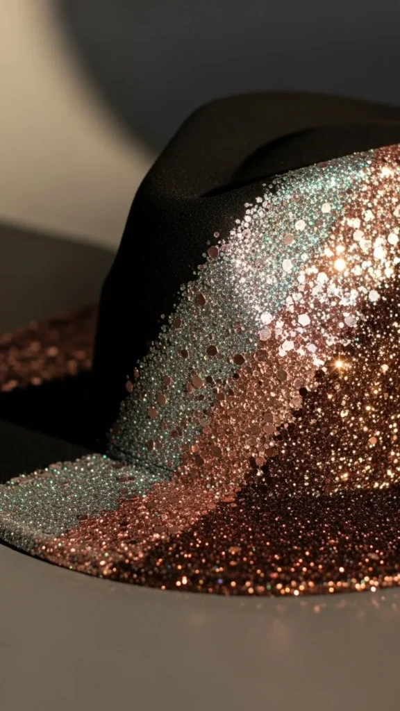 Mixed Texture Glitter Hat