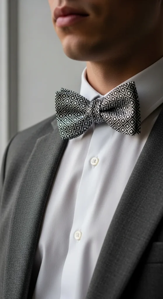 Monochrome Pattern Bow Tie