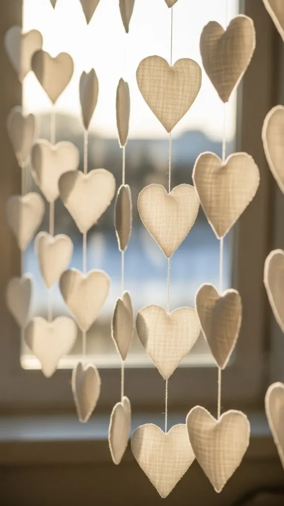 Muslin Heart Garland