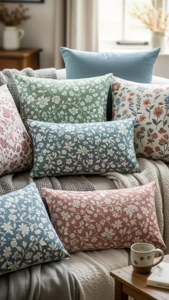 Muted Floral Print Covers