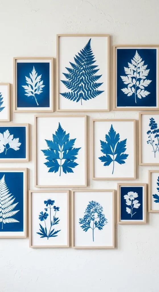 Nature Print Cyanotype Style