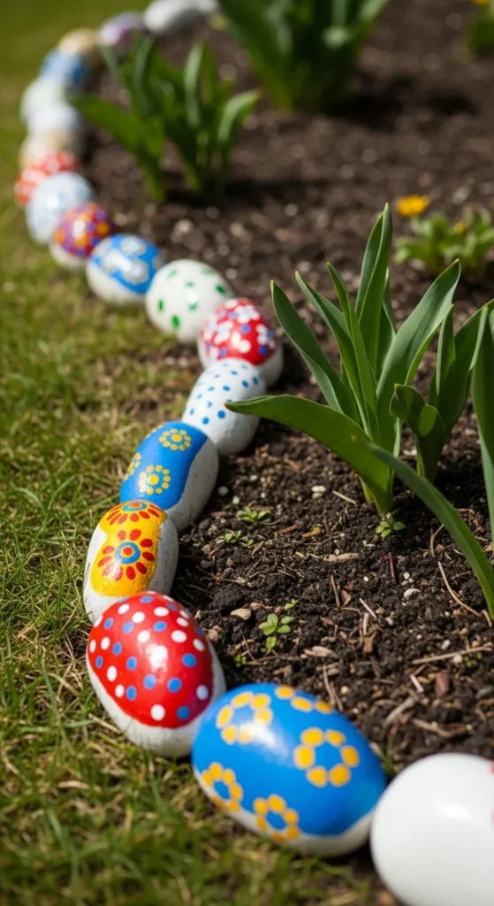Painted Garden Stones for Borders