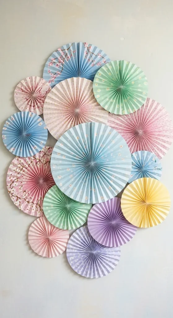 Painted Paper Fan Display