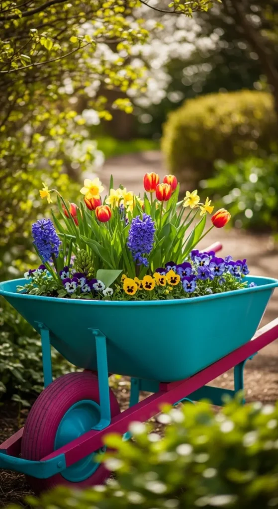 Painted Wheelbarrow Display