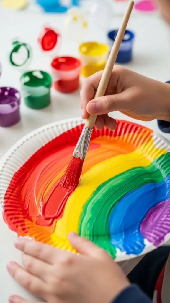  Paper Plate Rainbow Wheels