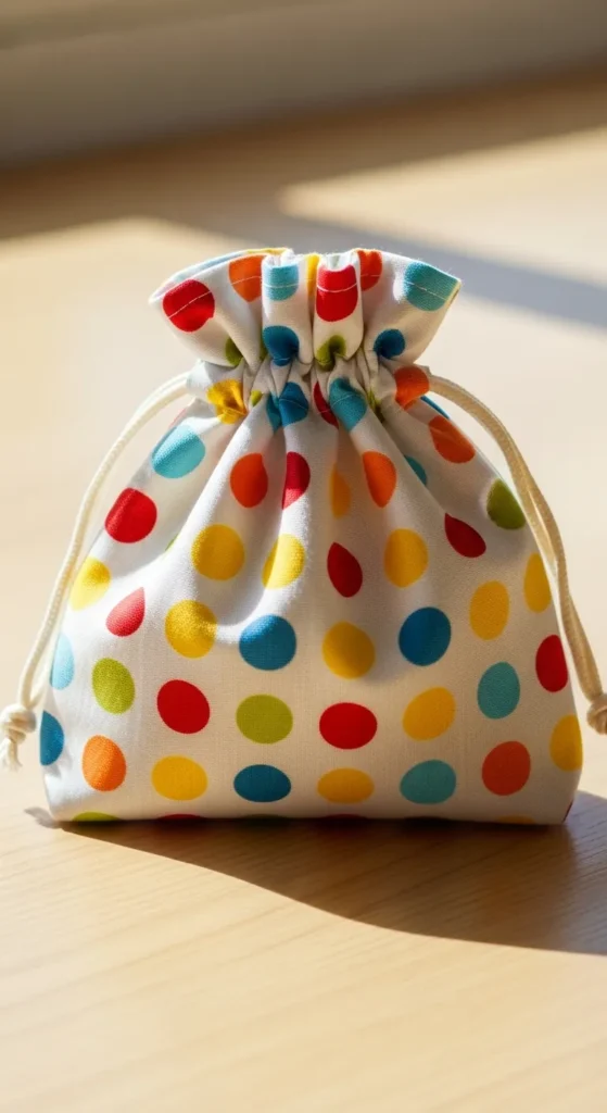 Polka Dot Fabric Charm Bags