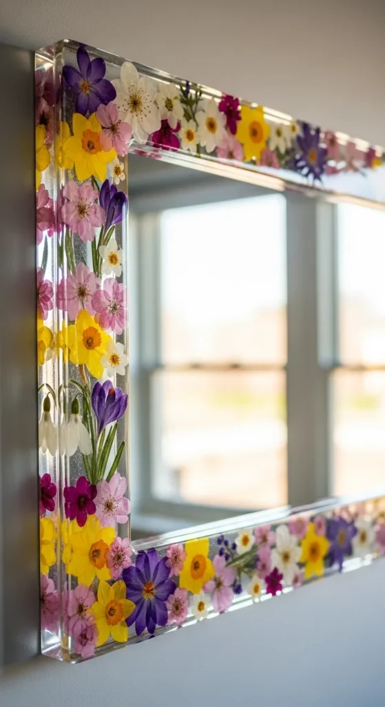 Pressed Floral Mirror Border