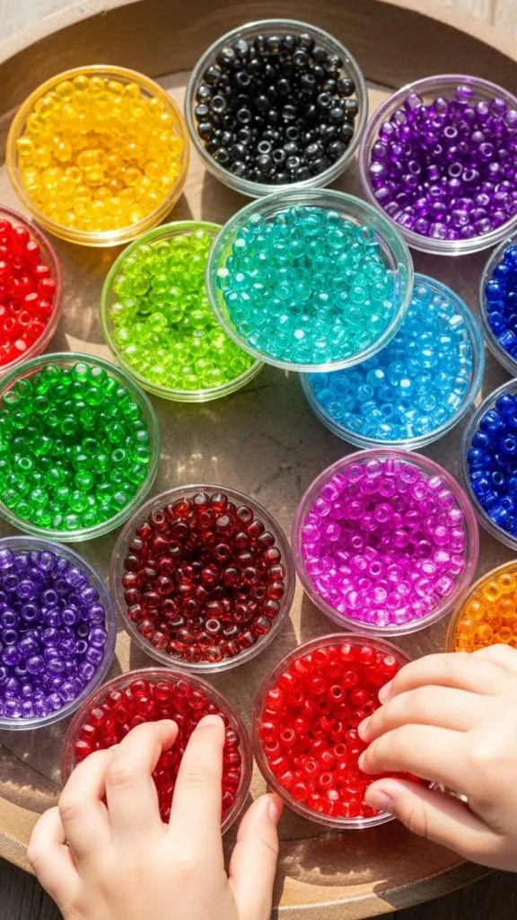 Rainbow Bead Sorting Tray