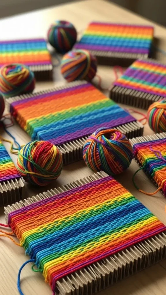 Rainbow Cardboard Loom