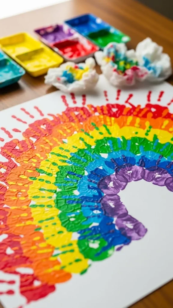 Rainbow Handprint Art