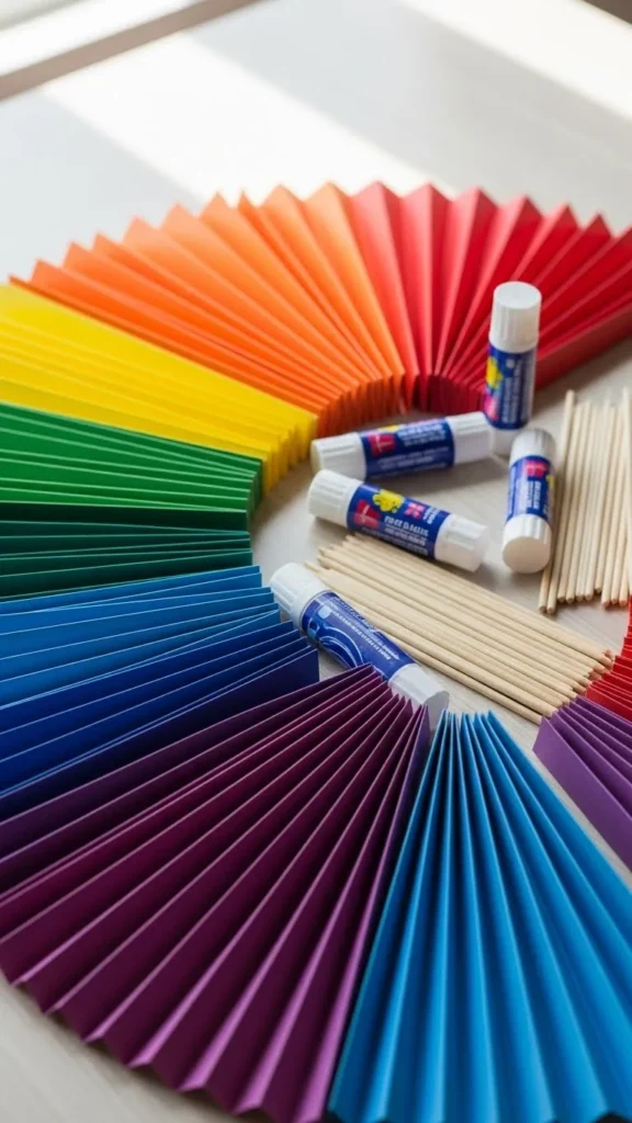 Rainbow Paper Fan