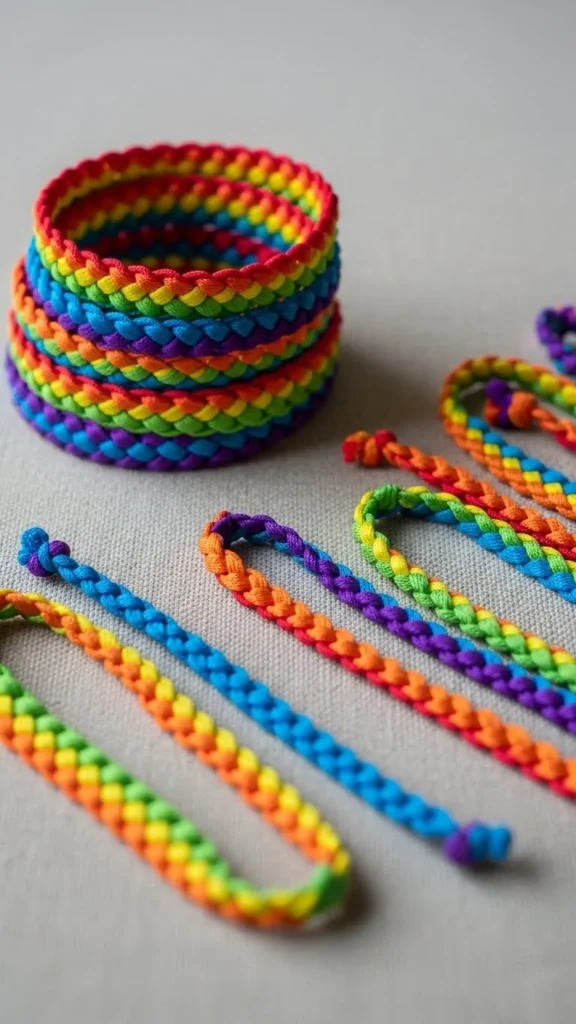  Rainbow Ribbon Bracelets