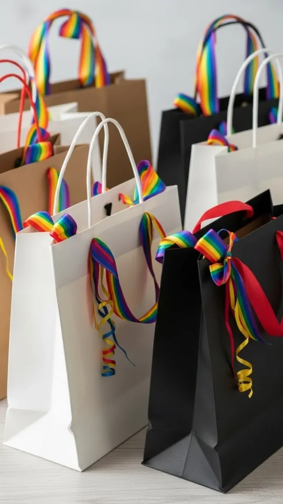 Rainbow Ribbon Gift Bags