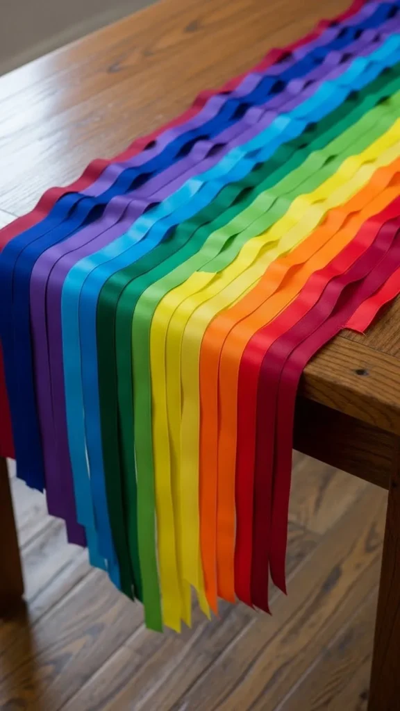 Rainbow Ribbon Table Runner