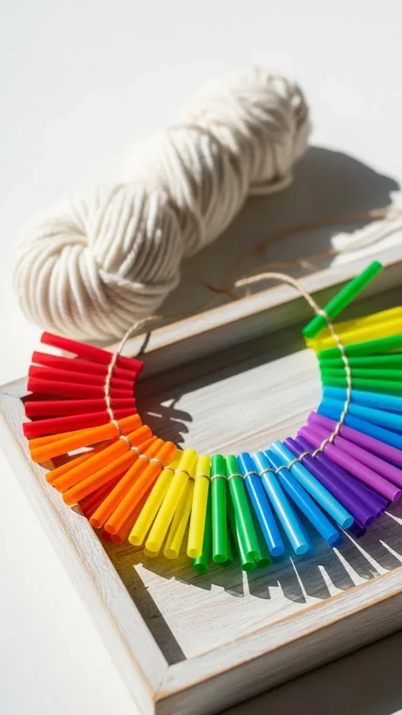 Rainbow Straw Threading