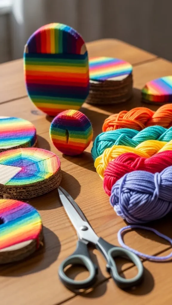 Rainbow Yarn Wrapping