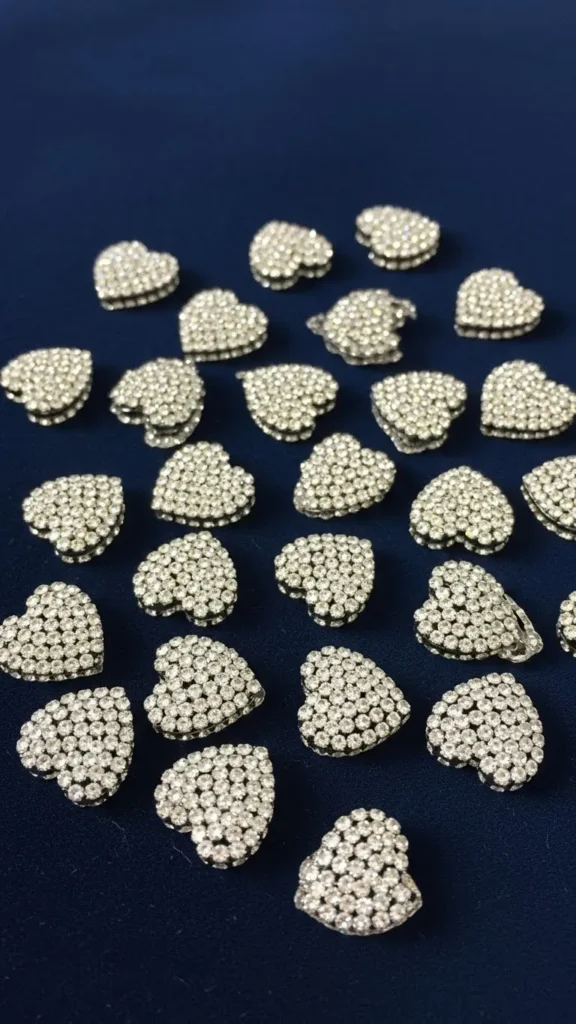 Rhinestone Mesh Heart Decor