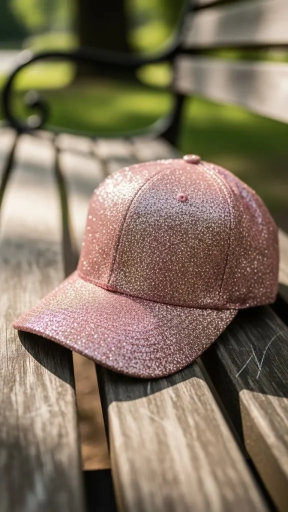 Rose Glitter Baseball Cap