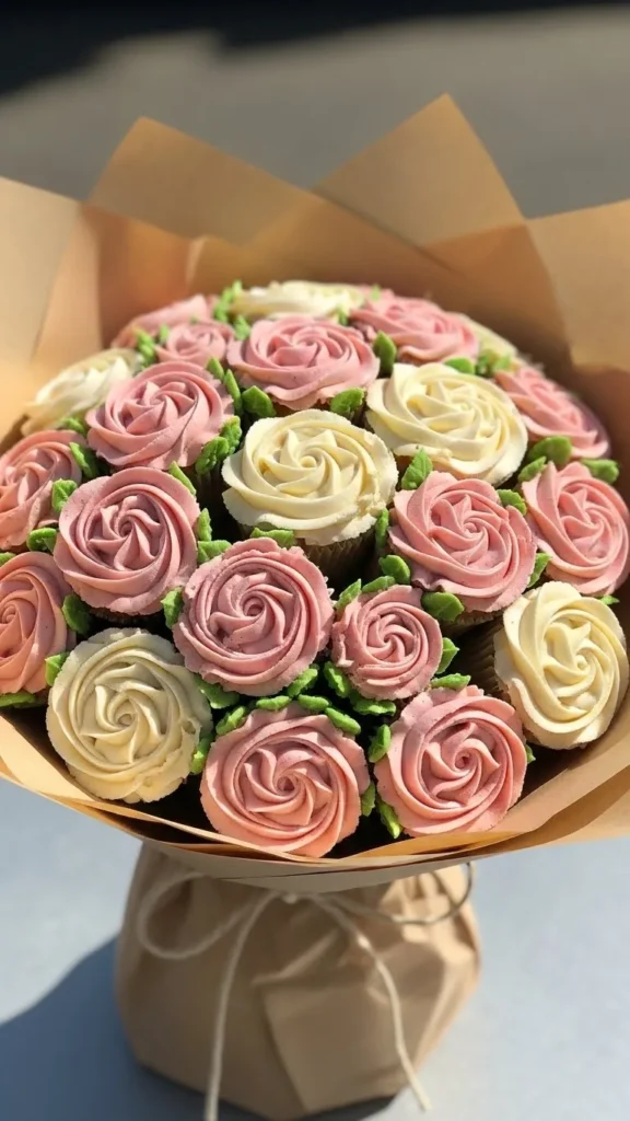 Rose Swirl Cupcake Bouquet