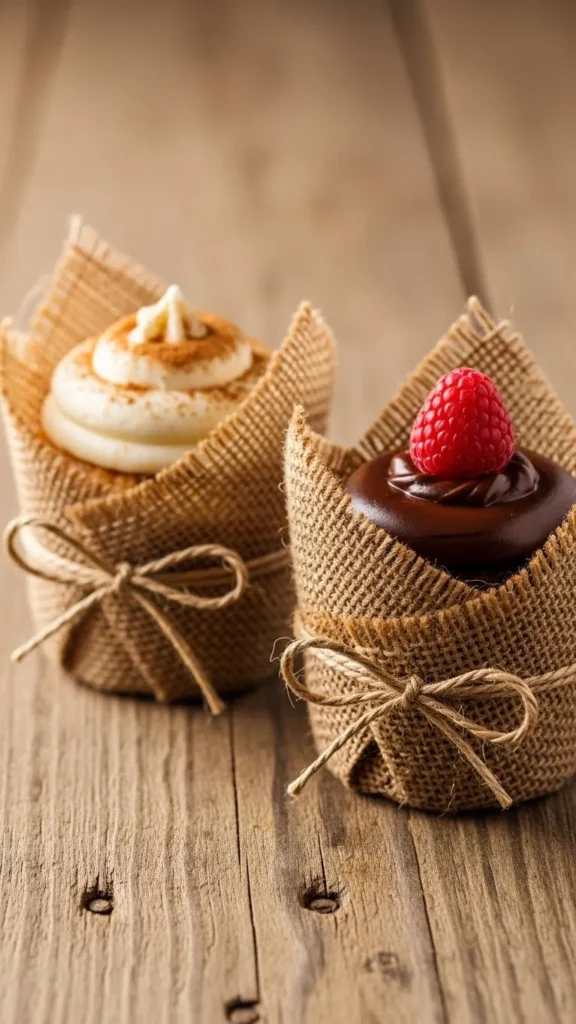 Rustic Burlap-Style Wraps