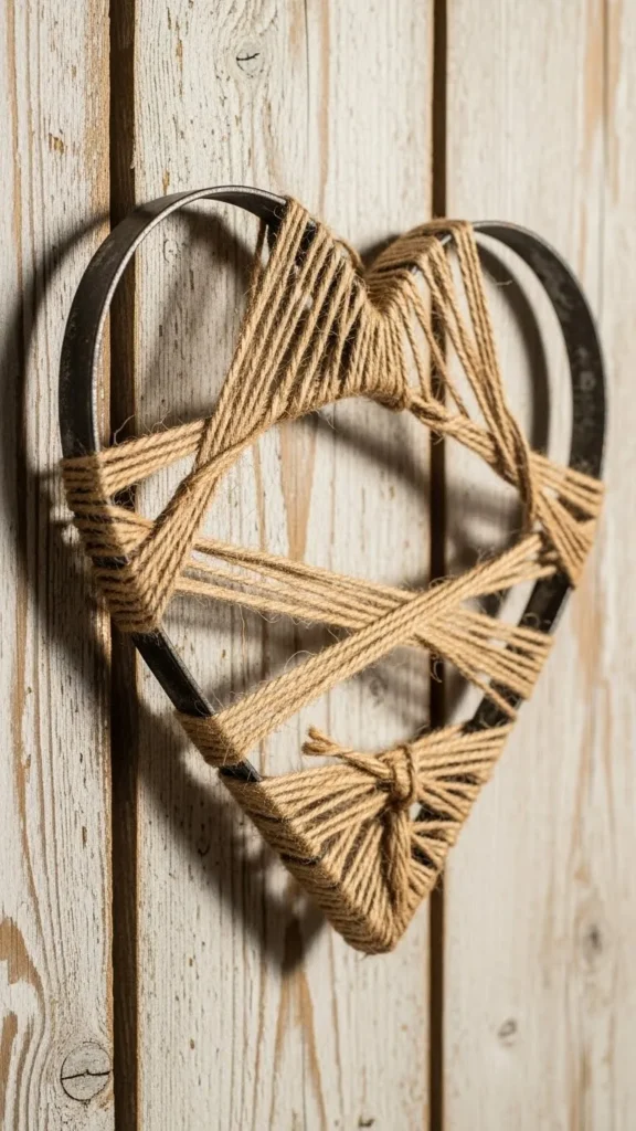 Rustic Hoop Heart Display