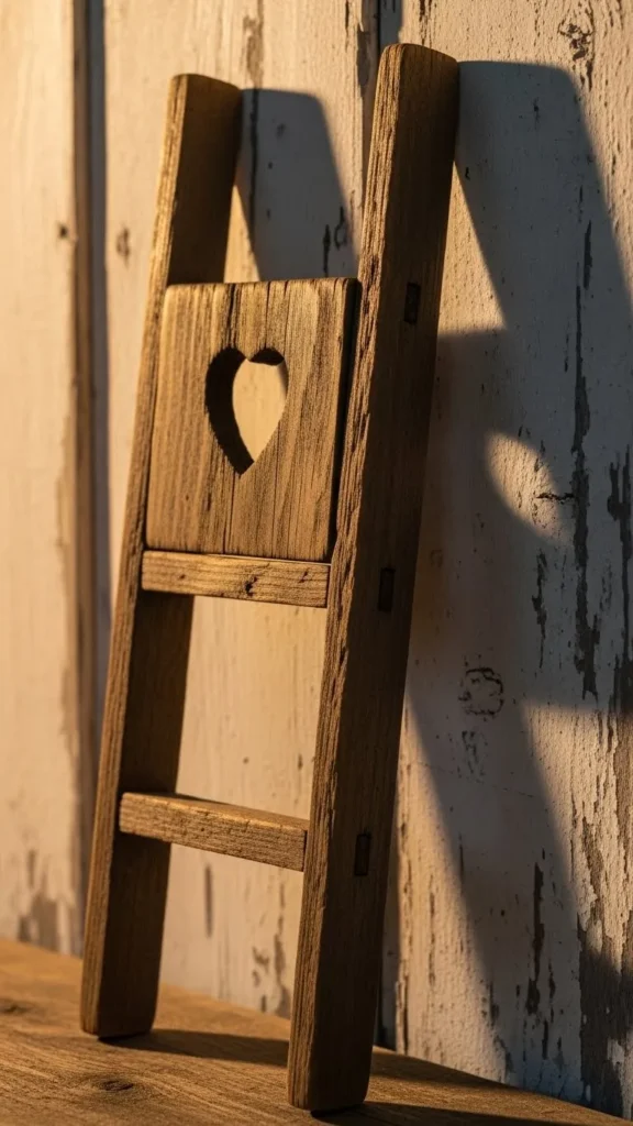 Rustic Ladder With Heart Detail