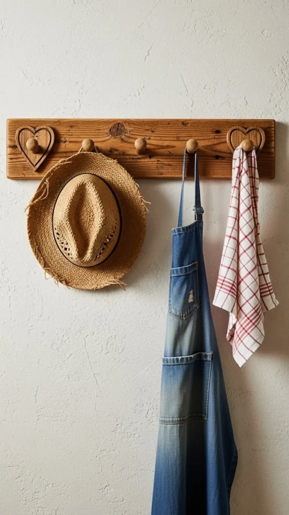 Rustic Peg Rail With Heart Ends