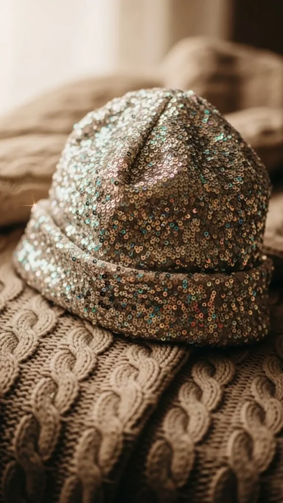 Sequin-Style Glitter Beanie