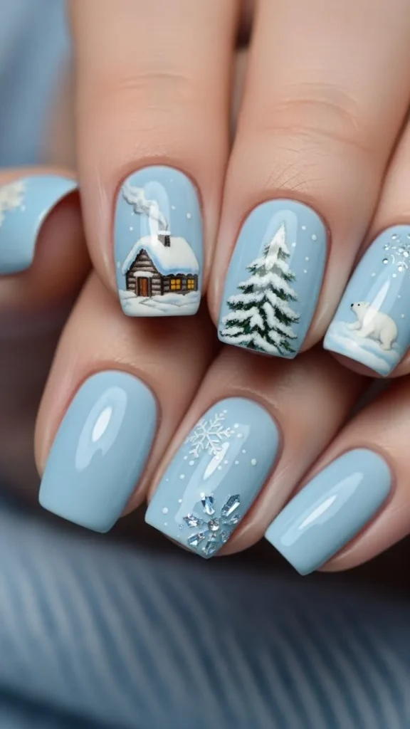 Snow Globe Scene Stickers