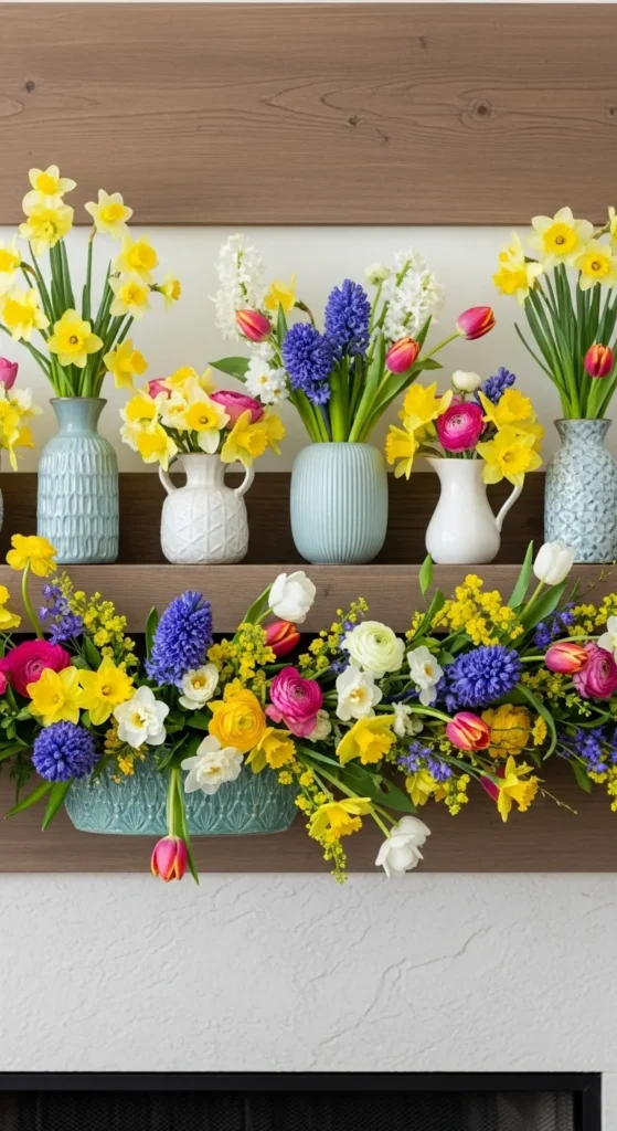 Spring Mantel Floral Garland
