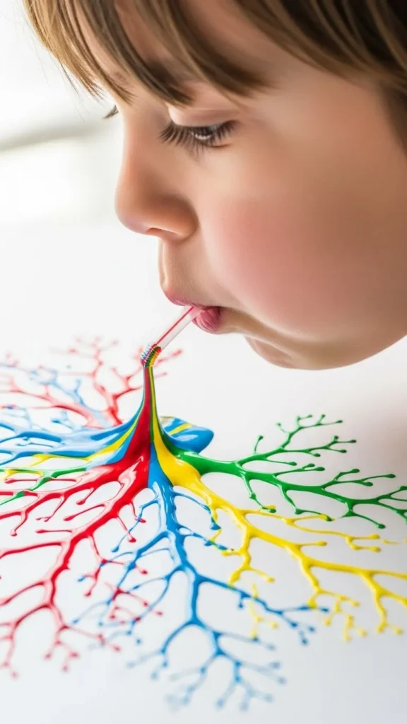 Straw Blow Paint Designs