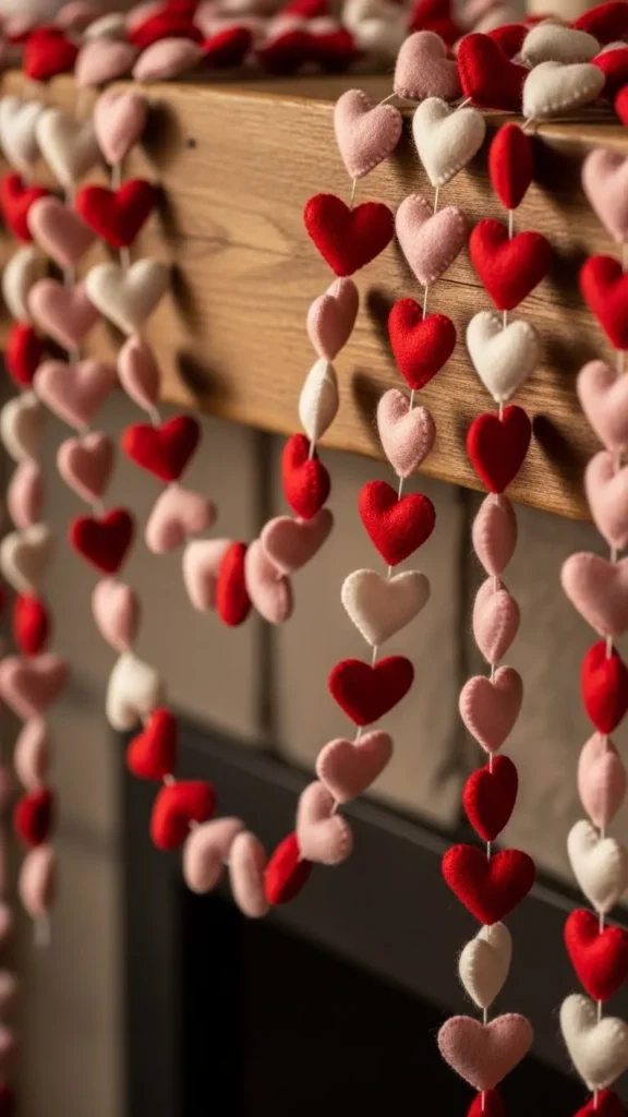 Stuffed Felt Mini Heart Garland