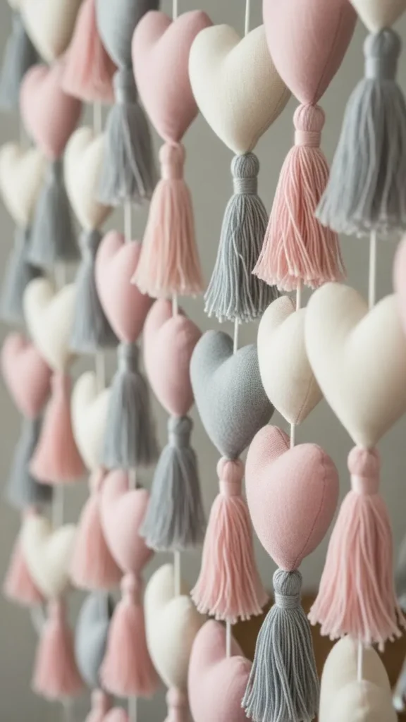 Tassel-Accent Heart Garland
