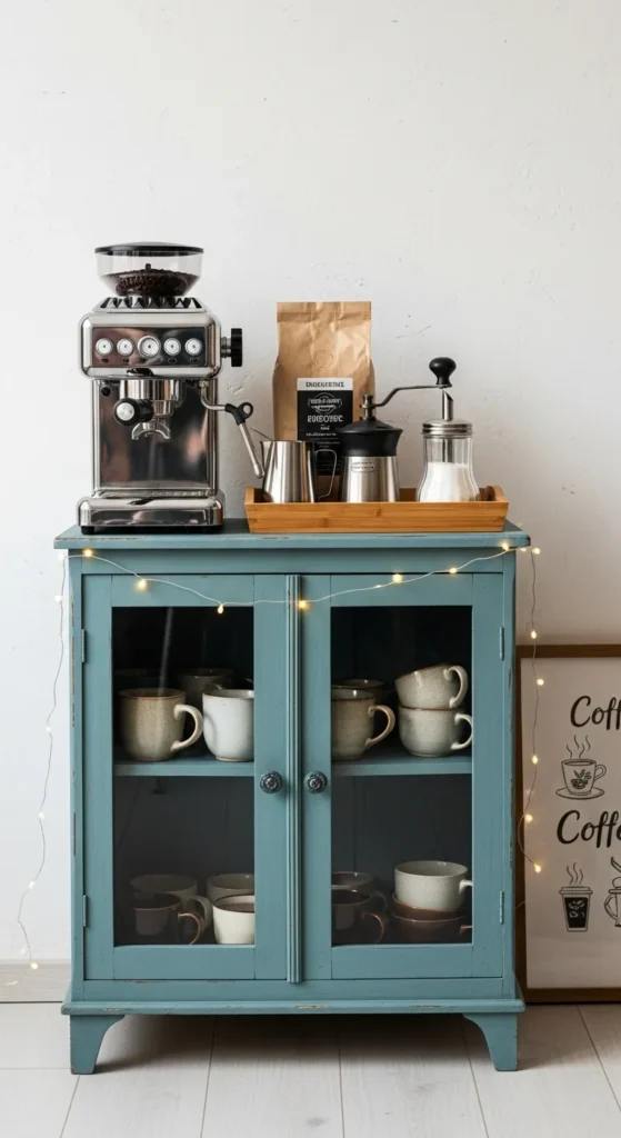Thrifted Cabinet Turned Coffee Station